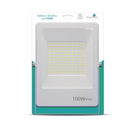 REFLETOR LED100W 3000K IP65 310X21X235MM BRANCO | GAYA 9387 REFLETOR LED100W 3000K IP65 310X21X235MM BRANCO | GAYA 9387