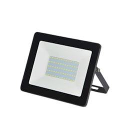 REFLETOR PROJETOR LED EXTERNO 3000K 50W BIVOLT 10,4X14,4X3CM ALUMÍNIO E VIDRO PRETO | GAYA 9520