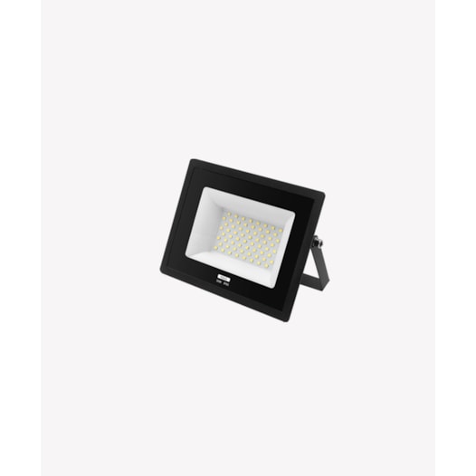 REFLETOR PROJETOR LED EXTERNO 6500K 50W BIVOLT 12,5X16X2CM ALUMÍNIO PRETO | OPUS LED PRO 30043