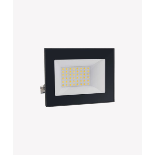 REFLETOR PROJETOR LED EXTERNO 6500K 50W BIVOLT 9X11,9X3CM ALUMÍNIO E VIDRO PRETO | OPUS LED OPS 83120