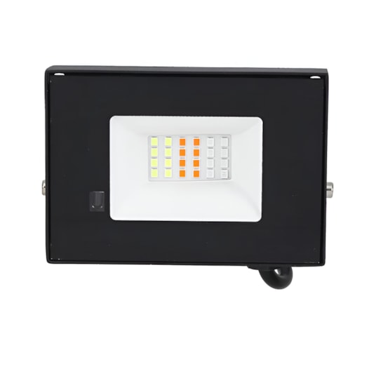 REFLETOR PROJETOR LED EXTERNO RGB 30W BIVOLT 9X12X3CM ALUMÍNIO PRETO | GAYA 9545