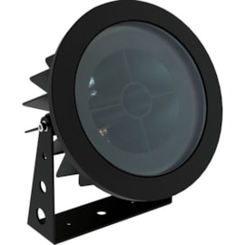 REFLETOR PROJETOR LED FLAT OUT REDONDO COM ANTI-OFUSCANTE EXTERNO PRETO TEXTURIZADO IRC>80 25W 2700K | INTERLIGHT 3654-A