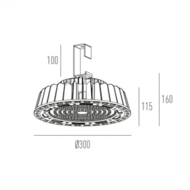 REFLETOR PROJETOR LED HIGH BAY OVNI REDONDO 120° EXTERNO ALUMÍNIO PRETO IRC>70 100W 5000K | INTERLIGHT 7210-AB-C REFLETOR PROJETOR LED HIGH BAY OVNI REDONDO 120° EXTERNO ALUMÍNIO PRETO IRC>70 100W 5000K | INTERLIGHT 7210-AB-C