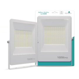 REFLETOR ULTRAFINO LED 100W 6500K BIVOLT IP65 310X21X235MM - BRANCO | GAYA 9395 REFLETOR ULTRAFINO LED 100W 6500K BIVOLT IP65 310X21X235MM - BRANCO | GAYA 9395