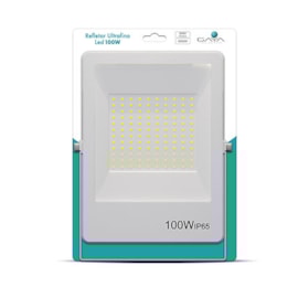 REFLETOR ULTRAFINO LED 100W 6500K BIVOLT IP65 310X21X235MM - BRANCO | GAYA 9395 REFLETOR ULTRAFINO LED 100W 6500K BIVOLT IP65 310X21X235MM - BRANCO | GAYA 9395