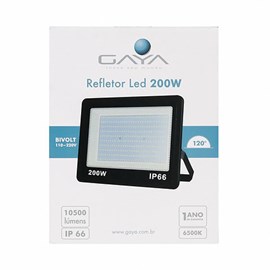 REFLETOR ULTRAFINO LED 10W 6000K IP65 115X83X30MM PRETO | GAYA 9514