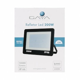 REFLETOR ULTRAFINO LED 10W 6000K IP65 115X83X30MM PRETO | GAYA 9514