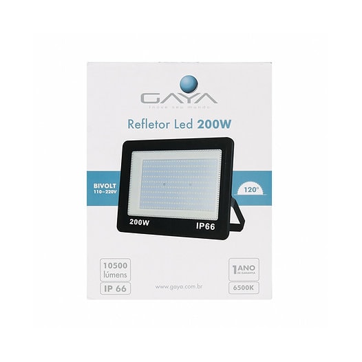 REFLETOR ULTRAFINO LED 200W 6000K IP65 110X430X320MM PRETO | GAYA 9542 REFLETOR ULTRAFINO LED 200W 6000K IP65 110X430X320MM PRETO | GAYA 9542
