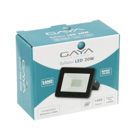 REFLETOR ULTRAFINO LED 20W 6000K IP65 178X138X40MM PRETO | GAYA 9515 REFLETOR ULTRAFINO LED 20W 6000K IP65 178X138X40MM PRETO | GAYA 9515