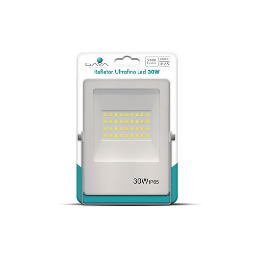 REFLETOR ULTRAFINO LED 30W 6500K BIVOLT IP65 175X14X134MM BRANCO | GAYA 9393 REFLETOR ULTRAFINO LED 30W 6500K BIVOLT IP65 175X14X134MM BRANCO | GAYA 9393