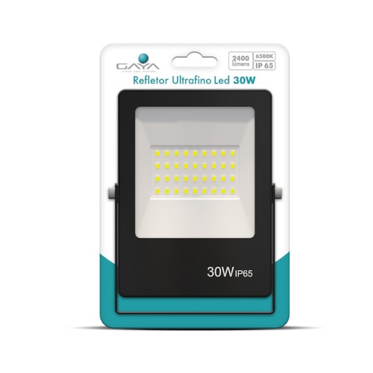 REFLETOR ULTRAFINO LED 30W 6500K IP65 PRETO | GAYA 9381 REFLETOR ULTRAFINO LED 30W 6500K IP65 PRETO | GAYA 9381