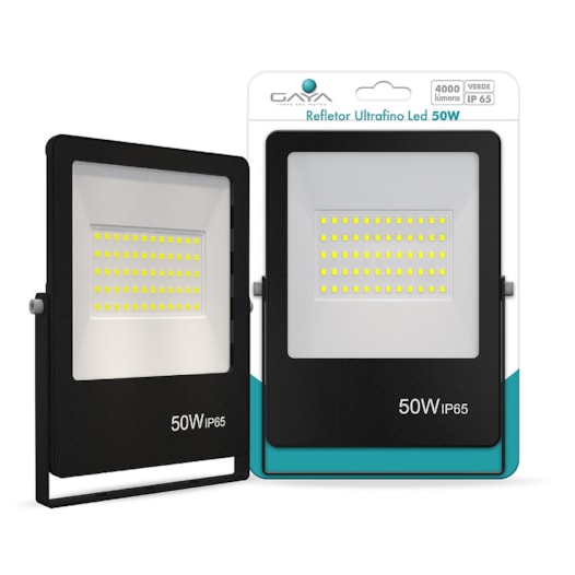 REFLETOR ULTRAFINO LED 50W 6500K IP65 PRETO | GAYA 9382 REFLETOR ULTRAFINO LED 50W 6500K IP65 PRETO | GAYA 9382