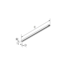 SISTEMA LINEAR SOBREPOR FIT15 DIREITO 45 GRAUS 1500X17X20MM | NEWLINE SS15150D