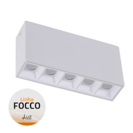 SOBREPOR FOCCO LED 3000K 10W 3,7X14,0X7,0CM ALUMÍNIO BRANCO | +LUZ SOB-162/10.30BT