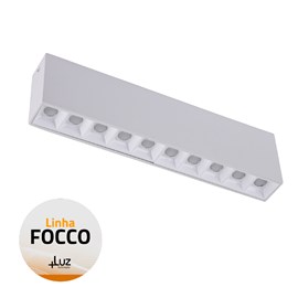 SOBREPOR FOCCO LED 3000K 20W 3,7X27,2X7,0CM ALUMÍNIO BRANCO | +LUZ SOB-163/20.30BT