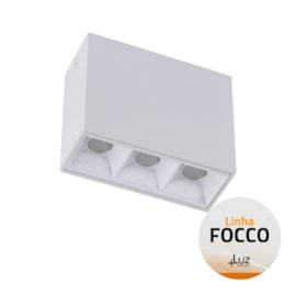 SOBREPOR FOCCO LED 3000K 7W 3,7X9,5X7,0CM ALUMÍNIO BRANCO | +LUZ SOB-161/7.30BT SOBREPOR FOCCO LED 3000K 7W 3,7X9,5X7,0CM ALUMÍNIO BRANCO | +LUZ SOB-161/7.30BT