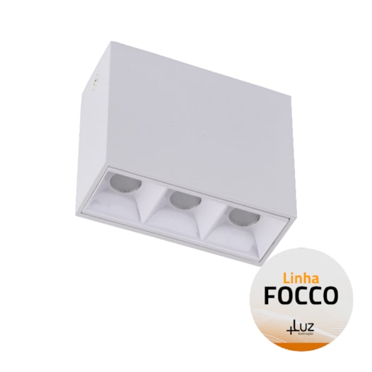 SOBREPOR FOCCO LED 3000K 7W 3,7X9,5X7,0CM ALUMÍNIO BRANCO | +LUZ SOB-161/7.30BT SOBREPOR FOCCO LED 3000K 7W 3,7X9,5X7,0CM ALUMÍNIO BRANCO | +LUZ SOB-161/7.30BT