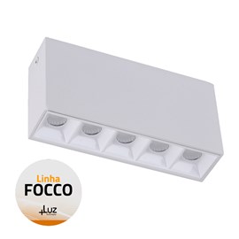 SOBREPOR FOCCO LED 4000K 10W 3,7X14,0X7,0CM ALUMÍNIO BRANCO | +LUZ SOB-162/10.40BT