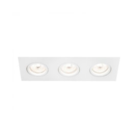 SPOT DE EMBUTIR FACE PLANA LISSE II RETANGULAR TRIPLO DICROICA PAR16 26,5X9,5X7CM ALUMÍNIO | NEWLINE IN55523