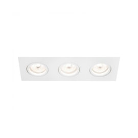 SPOT DE EMBUTIR FACE PLANA LISSE II RETANGULAR TRIPLO DICROICA PAR16 26,5X9,5X7CM ALUMÍNIO | NEWLINE IN55523 SPOT DE EMBUTIR FACE PLANA LISSE II RETANGULAR TRIPLO DICROICA PAR16 26,5X9,5X7CM ALUMÍNIO | NEWLINE IN55523