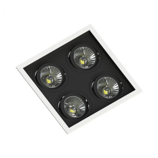 SPOT DE EMBUTIR FACE RECUADO QUADRADO QUÁDRUPLO AR70 BRANCO/PRETO | SAVEENERGY SE-330.2919 SPOT DE EMBUTIR FACE RECUADO QUADRADO QUÁDRUPLO AR70 BRANCO/PRETO | SAVEENERGY SE-330.2919