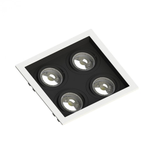 SPOT DE EMBUTIR FACE RECUADO QUADRADO QUÁDRUPLO DICROICA PAR16 BRANCO/PRETO | SAVEENERGY SE-330.2901 SPOT DE EMBUTIR FACE RECUADO QUADRADO QUÁDRUPLO DICROICA PAR16 BRANCO/PRETO | SAVEENERGY SE-330.2901