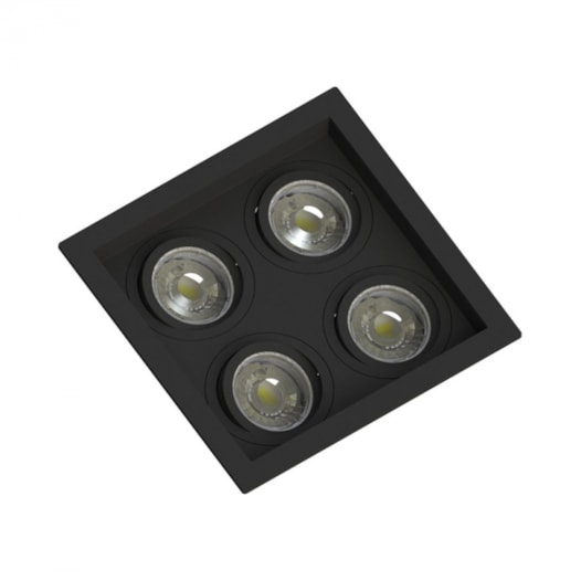 SPOT DE EMBUTIR FACE RECUADO QUADRADO QUÁDRUPLO DICROICA PAR16 PRETO | SAVEENERGY SE-330.2898 SPOT DE EMBUTIR FACE RECUADO QUADRADO QUÁDRUPLO DICROICA PAR16 PRETO | SAVEENERGY SE-330.2898