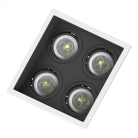 SPOT DE EMBUTIR FACE RECUADO QUADRADO QUÁDRUPLO MINI DICROICA BRANCO/PRETO | SAVEENERGY SE-330.3131 SPOT DE EMBUTIR FACE RECUADO QUADRADO QUÁDRUPLO MINI DICROICA BRANCO/PRETO | SAVEENERGY SE-330.3131