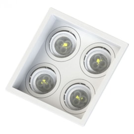 SPOT DE EMBUTIR FACE RECUADO QUADRADO QUÁDRUPLO MINI DICROICA BRANCO | SAVEENERGY SE-330.3127