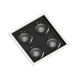 SPOT DE EMBUTIR FACE RECUADO QUADRADO QUÁDRUPLO PAR20 BRANCO E PRETO | SAVEENERGY SE-330.2910 SPOT DE EMBUTIR FACE RECUADO QUADRADO QUÁDRUPLO PAR20 BRANCO E PRETO | SAVEENERGY SE-330.2910