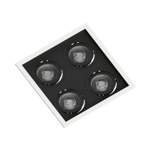 SPOT DE EMBUTIR FACE RECUADO QUADRADO QUÁDRUPLO PAR20 BRANCO E PRETO | SAVEENERGY SE-330.2910 SPOT DE EMBUTIR FACE RECUADO QUADRADO QUÁDRUPLO PAR20 BRANCO E PRETO | SAVEENERGY SE-330.2910