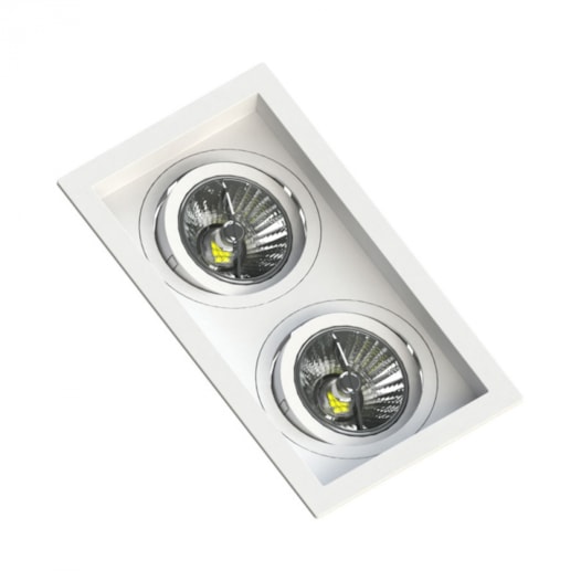SPOT DE EMBUTIR FACE RECUADO RETANGULAR DUPLO AR70 BRANCO | SAVEENERGY SE-330.2911 SPOT DE EMBUTIR FACE RECUADO RETANGULAR DUPLO AR70 BRANCO | SAVEENERGY SE-330.2911