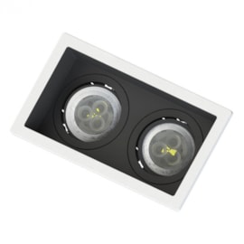 SPOT DE EMBUTIR FACE RECUADO RETANGULAR DUPLO MINI DICROICA BRANCO/PRETO | SAVEENERGY SE-330.3130 SPOT DE EMBUTIR FACE RECUADO RETANGULAR DUPLO MINI DICROICA BRANCO/PRETO | SAVEENERGY SE-330.3130