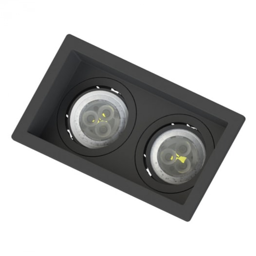 SPOT DE EMBUTIR FACE RECUADO RETANGULAR DUPLO MINI DICROICA PRETO | SAVEENERGY SE-330.3128 SPOT DE EMBUTIR FACE RECUADO RETANGULAR DUPLO MINI DICROICA PRETO | SAVEENERGY SE-330.3128