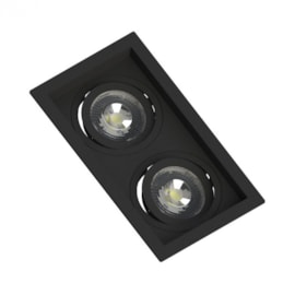 SPOT DE EMBUTIR FACE RECUADO RETANGULAR DUPLO PAR20 PRETO | SAVEENERGY SE-330.2905 SPOT DE EMBUTIR FACE RECUADO RETANGULAR DUPLO PAR20 PRETO | SAVEENERGY SE-330.2905