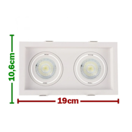 SPOT DE EMBUTIR FLEA 19X10,6CM ALUMÍNIO BRANCO | NORDECOR 6331