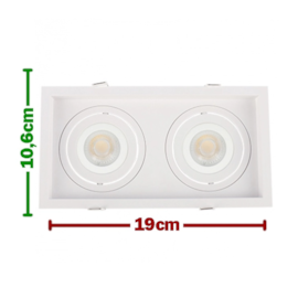 SPOT DE EMBUTIR FLEA 24,5X13,4CM ALUMÍNIO BRANCO | NORDECOR 6333