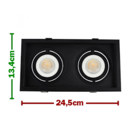 SPOT DE EMBUTIR FLEA 24,5X13,4CM ALUMÍNIO PRETO | NORDECOR 6334 SPOT DE EMBUTIR FLEA 24,5X13,4CM ALUMÍNIO PRETO | NORDECOR 6334