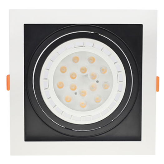 SPOT DE EMBUTIR FLEA QUADRADO AR111 17X17X4,3CM POLICARBONATO BRANCO E PRETO | NORDECOR 6201 SPOT DE EMBUTIR FLEA QUADRADO AR111 17X17X4,3CM POLICARBONATO BRANCO E PRETO | NORDECOR 6201