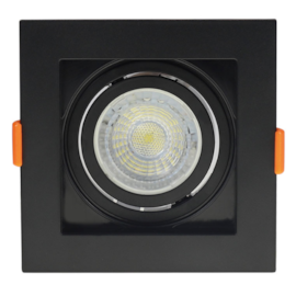 SPOT DE EMBUTIR FLEA QUADRADO DICROICA PAR16 PRETO | NORDECOR 6188 SPOT DE EMBUTIR FLEA QUADRADO DICROICA PAR16 PRETO | NORDECOR 6188