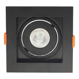 SPOT DE EMBUTIR FLEA QUADRADO MINI DICROICA PRETO | NORDECOR 6185 SPOT DE EMBUTIR FLEA QUADRADO MINI DICROICA PRETO | NORDECOR 6185