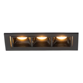 SPOT DE EMBUTIR LED CALLI TRÊS FOCOS 3000K 6W BIVOLT 9,7X4,5X3,3CM ALUMÍNIO PRETO | BELLA ILUMINAÇÃO CAL1ST01PT010