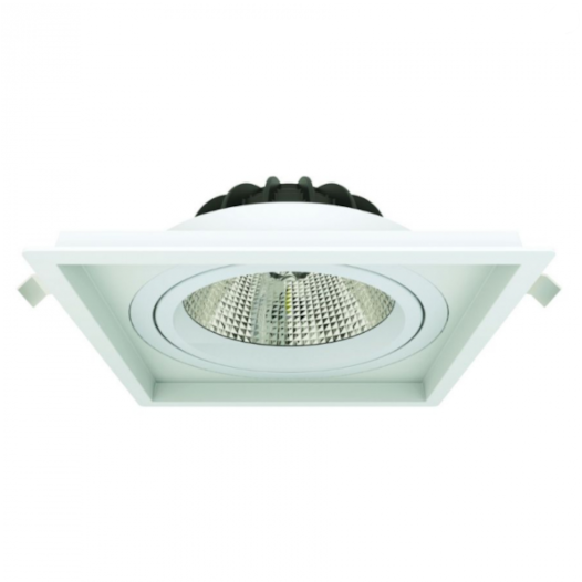 SPOT DE EMBUTIR LED DW QUADRADO DIMERIZÁVEL IRC 80 10W 3000K | INTERLIGHT IL DW06D-1-AB-W