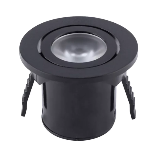 SPOT DE EMBUTIR LED MINI REDONDO 3000K 1W BIVOLT Ø2,9X3,15CM ALUMÍNIO PRETO | SL ILUMINAÇÃO 2085-380