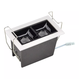 SPOT DE EMBUTIR LED PIACE RETANGULAR DUPLO 2700K 4W BIVOLT 7,4X5X4,4CM ALUMÍNIO BRANCO | SL ILUMINAÇÃO 2024-171 SPOT DE EMBUTIR LED PIACE RETANGULAR DUPLO 2700K 4W BIVOLT 7,4X5X4,4CM ALUMÍNIO BRANCO | SL ILUMINAÇÃO 2024-171