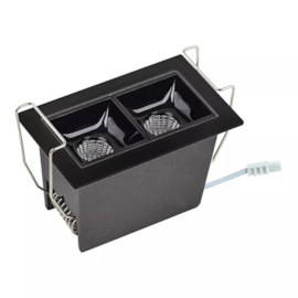 SPOT DE EMBUTIR LED PIACE RETANGULAR DUPLO 2700K 4W BIVOLT 7,4X5X4,4CM ALUMÍNIO PRETO | SL ILUMINAÇÃO 2024-254 SPOT DE EMBUTIR LED PIACE RETANGULAR DUPLO 2700K 4W BIVOLT 7,4X5X4,4CM ALUMÍNIO PRETO | SL ILUMINAÇÃO 2024-254