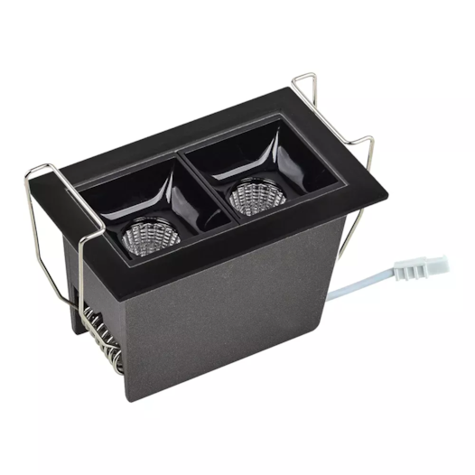 SPOT DE EMBUTIR LED PIACE RETANGULAR DUPLO 2700K 4W BIVOLT 7,4X5X4,4CM ALUMÍNIO PRETO | SL ILUMINAÇÃO 2024-254 SPOT DE EMBUTIR LED PIACE RETANGULAR DUPLO 2700K 4W BIVOLT 7,4X5X4,4CM ALUMÍNIO PRETO | SL ILUMINAÇÃO 2024-254