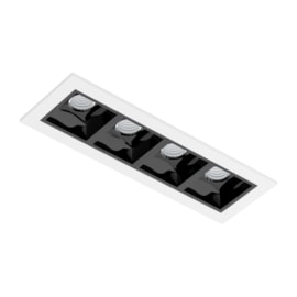 SPOT DE EMBUTIR LED PICCO HOME QUADRADO COM BORDA 4 FOCOS 12º IRC>90 10W 2700K | INTERLIGHT 4894-FE-S