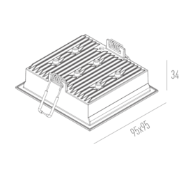 SPOT DE EMBUTIR LED PICCO HOME QUADRADO COM BORDA 9 FOCOS 48º IRC>90 21W 2700K | INTERLIGHT 4994-MA-S