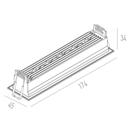 SPOT DE EMBUTIR LED PICCO HOME RETANGULAR COM BORDA 6 FOCOS  48º IRC>90 14W 2700K | INTERLIGHT 4993-MA-S